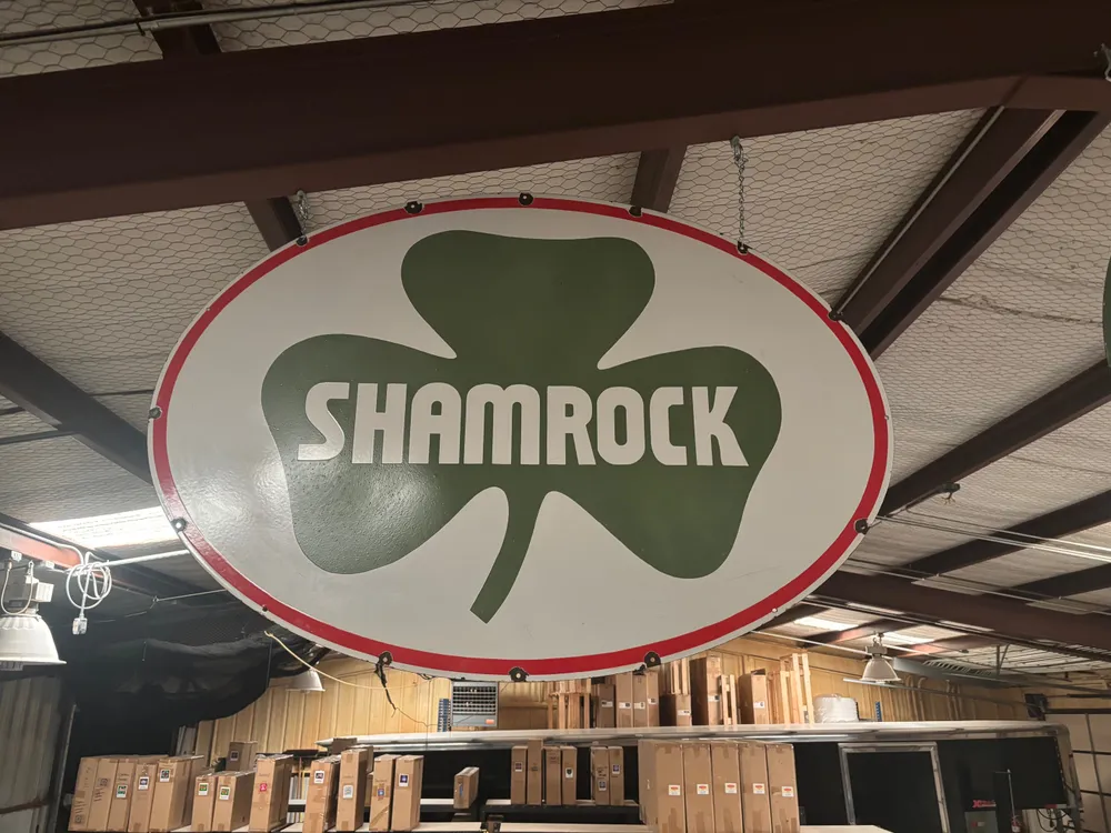 MarketPlace: Shamrock Oil Style Porcelain Double-sided Sign