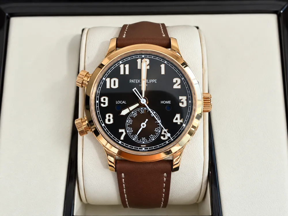 MarketPlace: 2022 Patek Philippe Calatrava Pilots Travel Time 18k Rose Gold Watch Ref. 7234R-001 Full Set