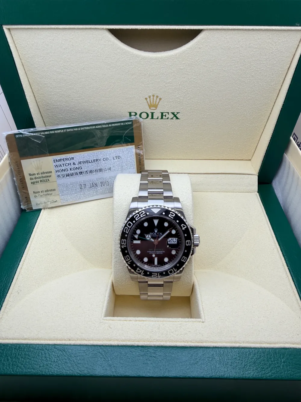 MarketPlace: 2013 Rolex GMT Master II Green Arrow Watch Ref. 116710LN Full Set