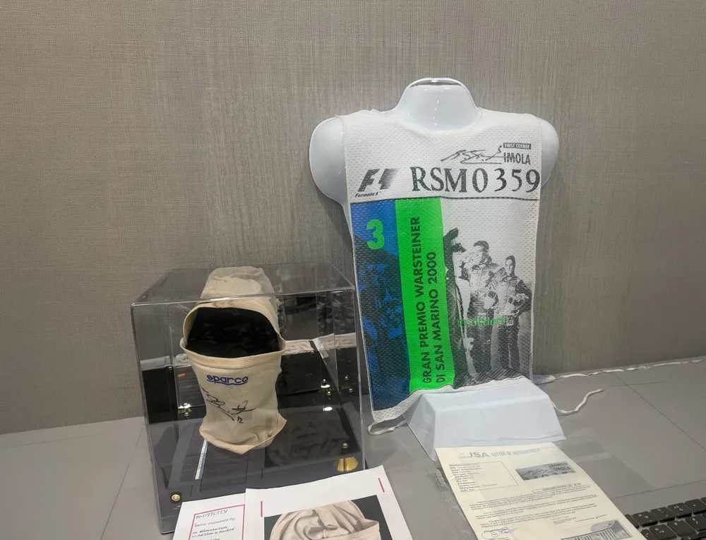 MarketPlace: Original Michael Schumacher Balaclava and Marshall Jacket Imola 00