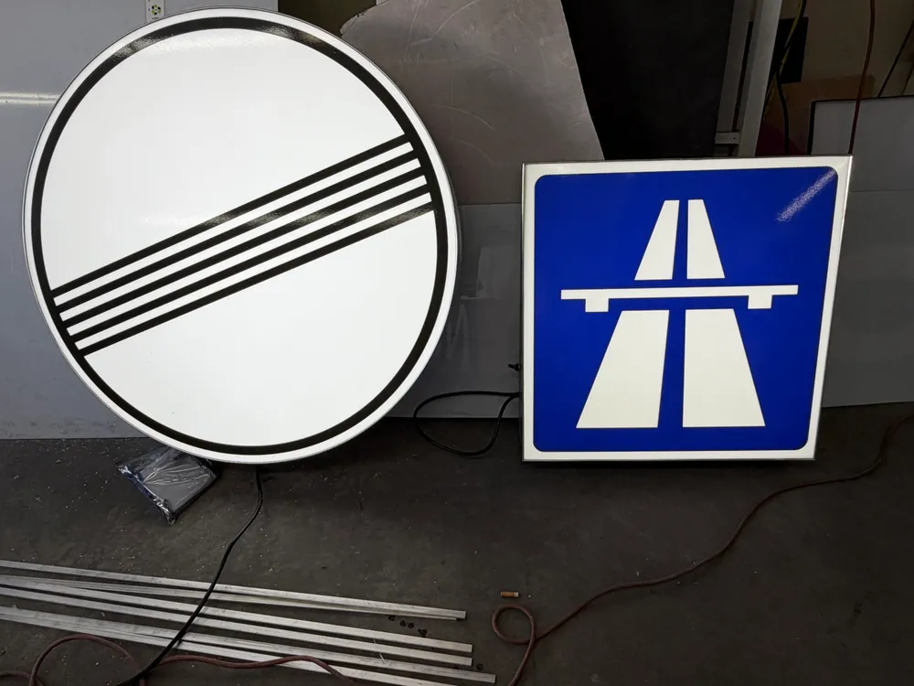 MarketPlace: Set of Illuminated German Republic Autobahn Highway Signs