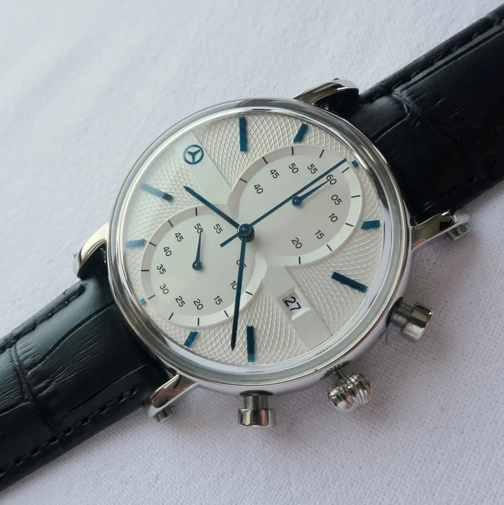 Mercedes Benz Classic Car Accessory Aviator Pilot Sport Design Chronograph Watch