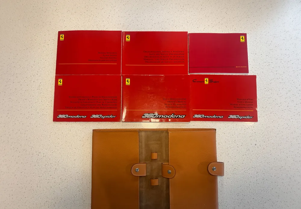 OEM Ferrari 360 Modena leather manual folio by Schedoni