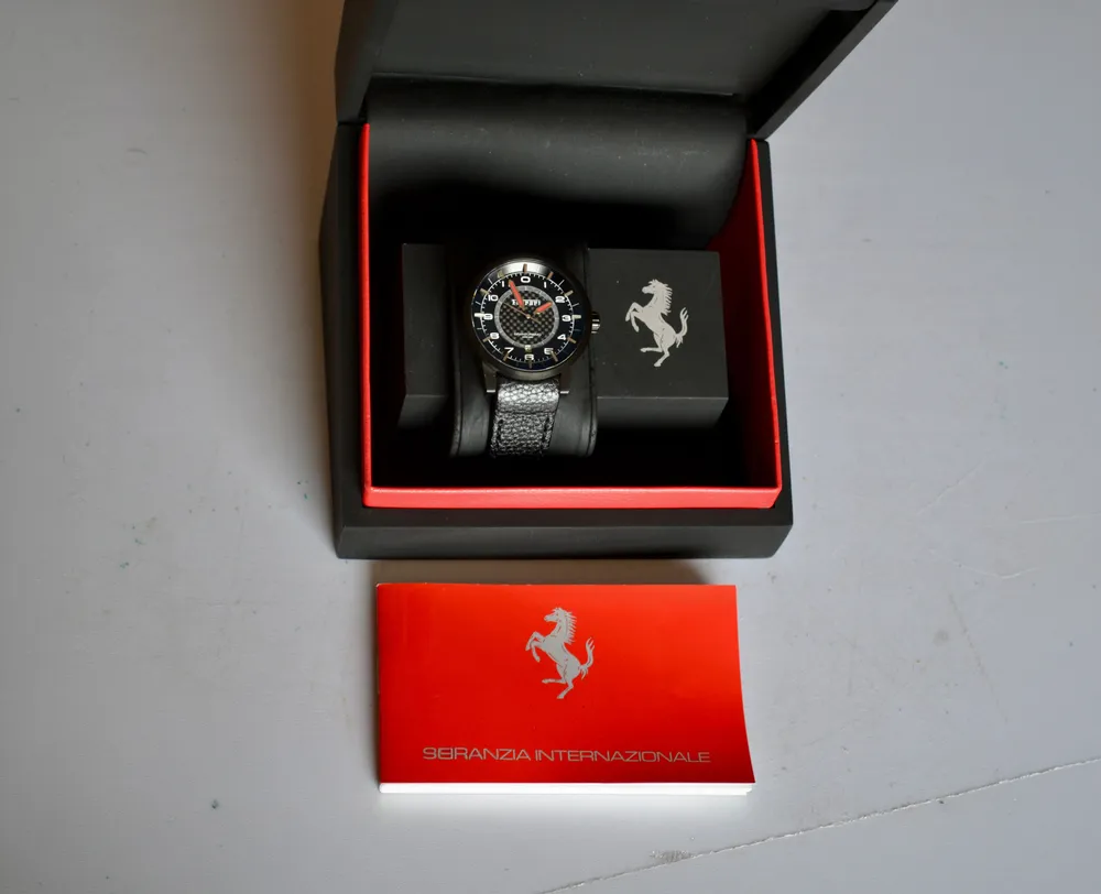 Ferrari Carbon Fiber Granturismo Automatic Swiss Made Date-Timer Watch full Set