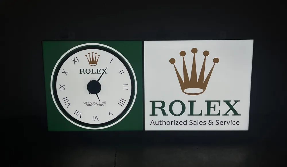 Illuminated Rolex Clock Sign
