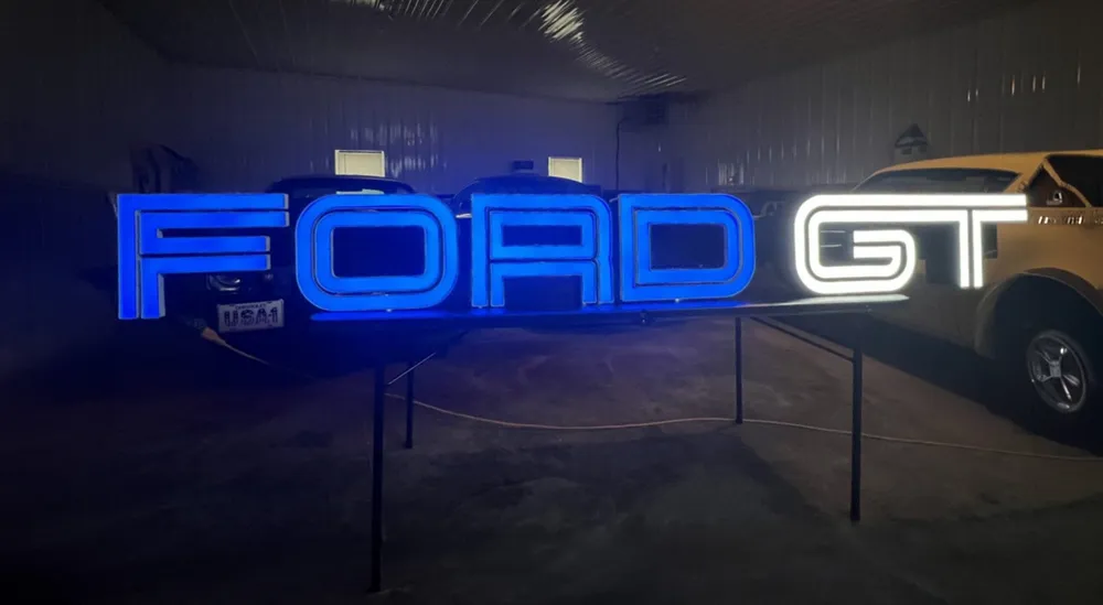 Illuminated Ford GT sign