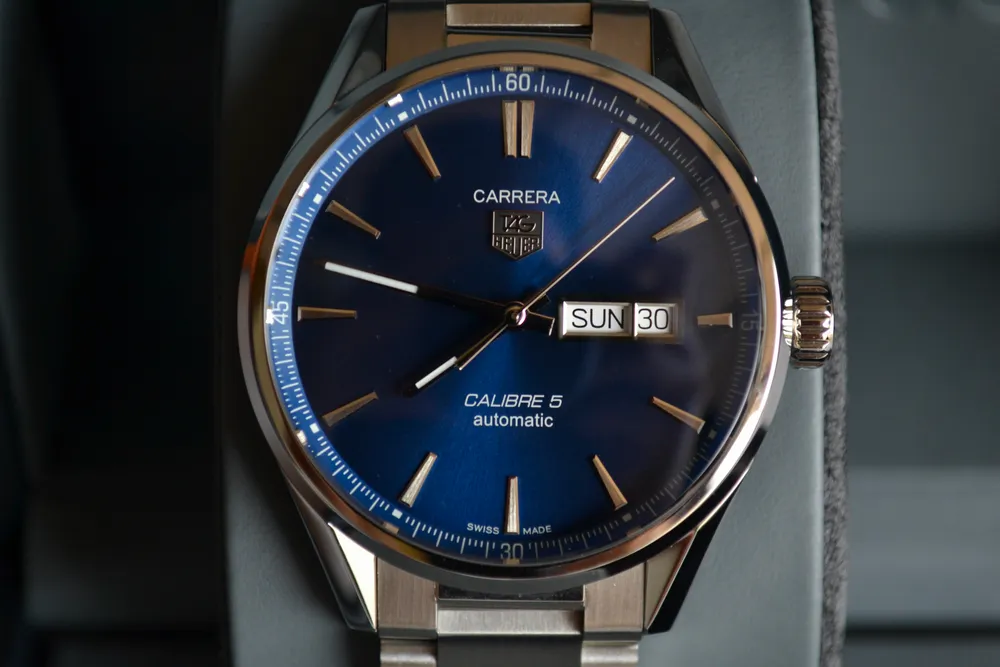 Brand New Tag Heuer Carrera Blue Dial Day-Date Watch Ref. WAR201E Full set